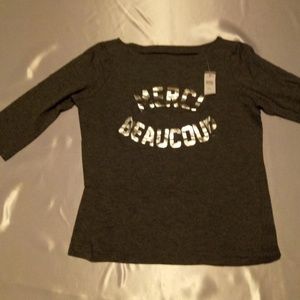 LOFT stretch gray  cotton top (XL)